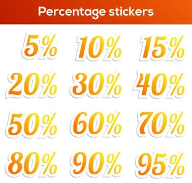 Percentage sticker set Stock Illustration