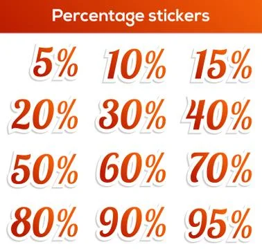 Percentage sticker set Stock Illustration