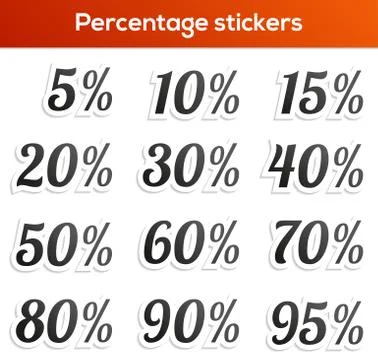 Percentage sticker set Stock Illustration