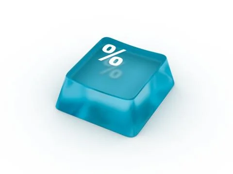 Percentage symbol on keyboard button. 3D rendering 스톡 일러스트