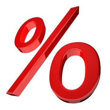 Percentage symbol in red Illustrazione stock