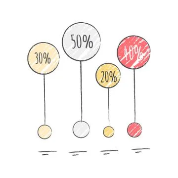 Percentage Visualization Icon Vector Illustration 스톡 일러스트