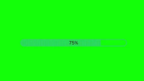 Percentages from 0 to 100 loading and complete on green screen 2D animation. Video stock 300280350