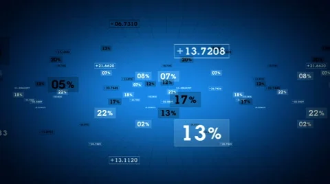 Percentages And Values Blue Tracking Stock Footage 50007436
