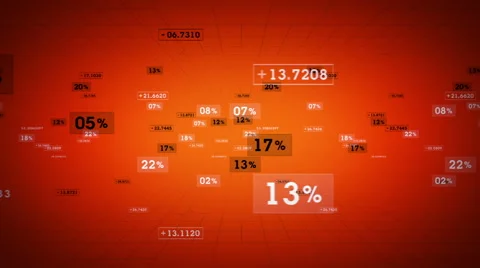 Percentages And Values Orange Tracking Stock Footage 50008324