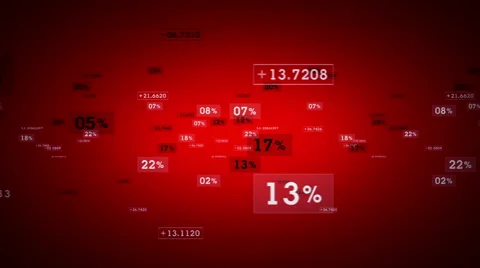 Percentages And Values Red Tracking Stock Footage 50008538