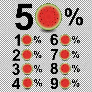 Percents With Watermelon Stock Illustration