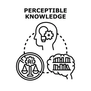 Perceptible knowledge concept illustrating human brain activity with a light  Stock Illustration