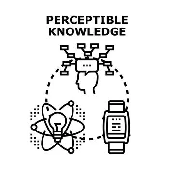 Perceptible knowledge concept integrating with human mind Stock Illustration