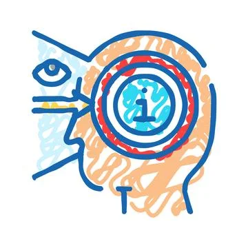 Perception consumer behavior icon doodle illustration Stock Illustration