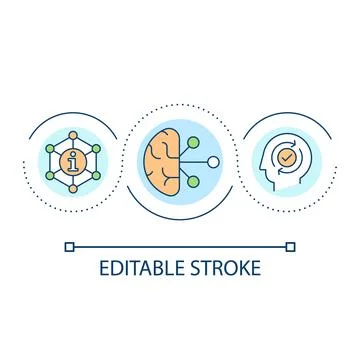 Perception of information loop concept icon 库存插图