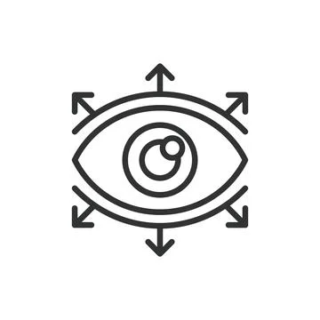 Perception, in line design. Sensory, visual, cognitive, perception test, on Stock-Illustration