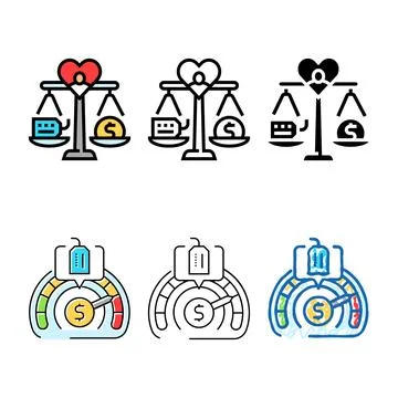 Perception value designs consumer behavior color icon vector Stock Illustration