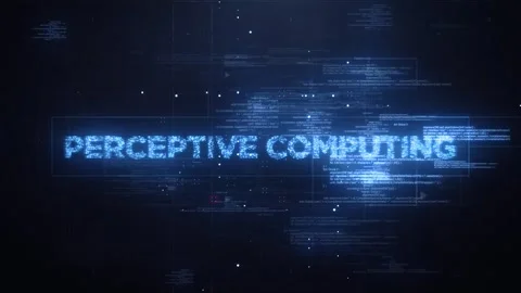 Perceptive Computing Word on Dynamic Technology Background Stock Footage 317025451