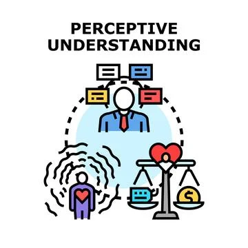 Perceptive understanding concept with empathy and wise decision making Stock Illustration