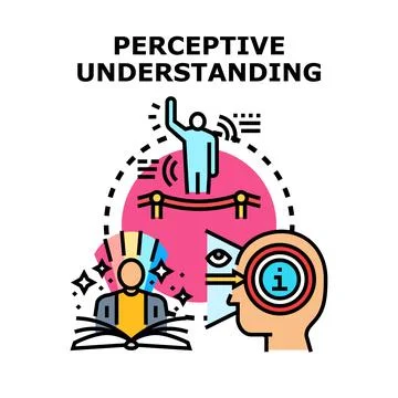 Perceptive understanding concept exploring knowledge acquisition Stock Illustration