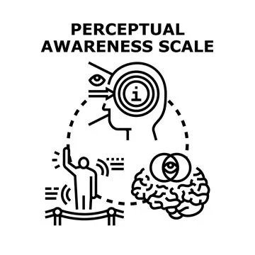 Perceptual awareness scale concept vector illustration Stock Illustration