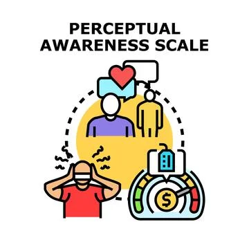 Perceptual awareness scale measuring human perception levels Stock Illustration