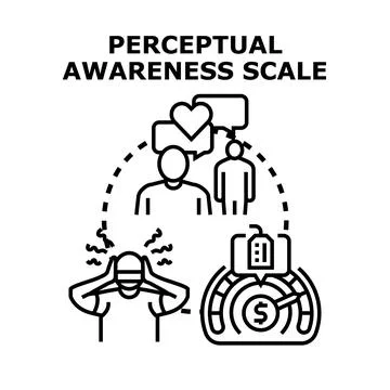 Perceptual awareness scale measuring human perception levels Stock Illustration