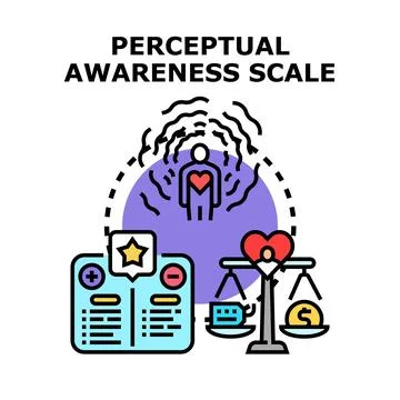 Perceptual awareness scale measuring value and evaluation Stock Illustration