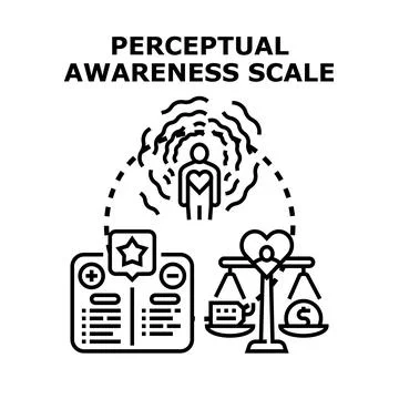 Perceptual awareness scale measuring value and evaluation Stock Illustration