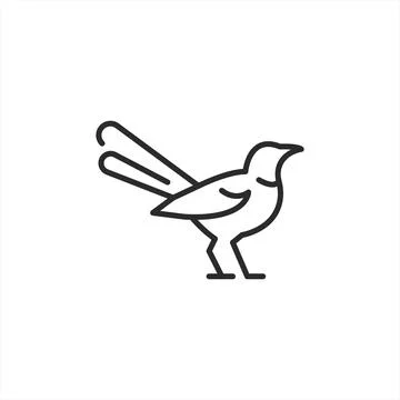 Perched Bird Vector Icon Stock Illustration