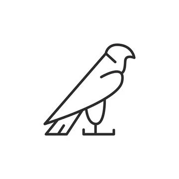 Perched Falcon Icon Stock Illustration