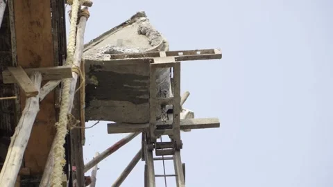 Perched on a Lift  A Construction Workers Moment Stock Footage 327537218
