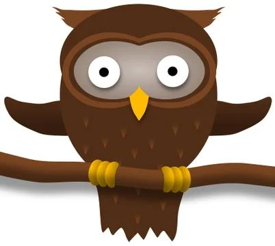 Perched Owl Stock Illustration