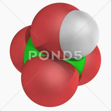 Perchloric acid molecule Stock Illustration