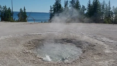 Percolating Spring Bubbling - Yellowstone West Thumb Geyser Basin 스톡 동영상 279399508