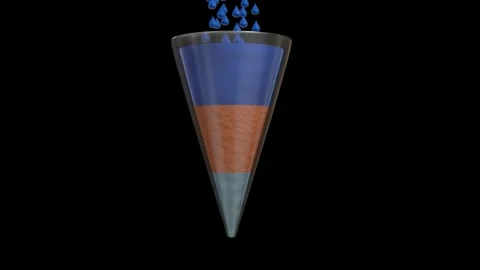 Percolation. Water moving through layers of soil. 3d animation render Stock Footage 270076641