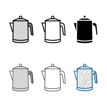 Percolator coffee make equipment color series icon vector Stock Illustration