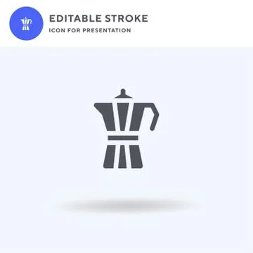 Percolator icon vector, filled flat sign, solid pictogram isolated on white,  Stock Illustration