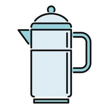 Percolator for making coffee or tea with a handle and spout Stock Illustration