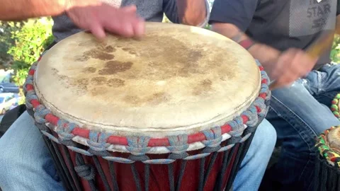 Percussion Drum Musicians Performing in the Park Stock Footage 251641725