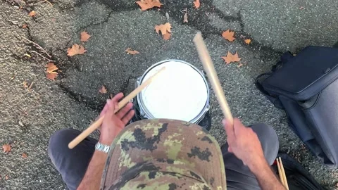 Percussion Drum Musicians Performing in the Park Stock Footage 251641752