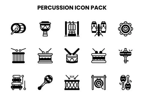Percussion DuoTone Design Icons Pack Stock Illustration