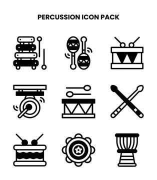 Percussion DuoTone Graphics Icons Pack イラスト素材