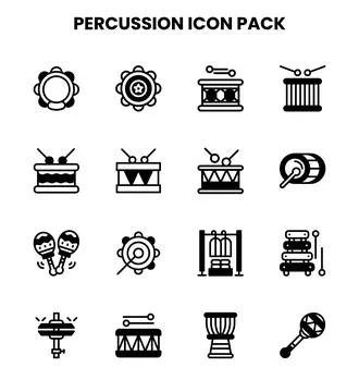 Percussion DuoTone Graphics Icons Pack Stock Illustration