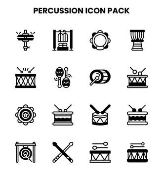 Percussion DuoTone Vector Icons Pack Ilustração Stock