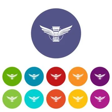 Percussion instrument icons set vector color Stock Illustration
