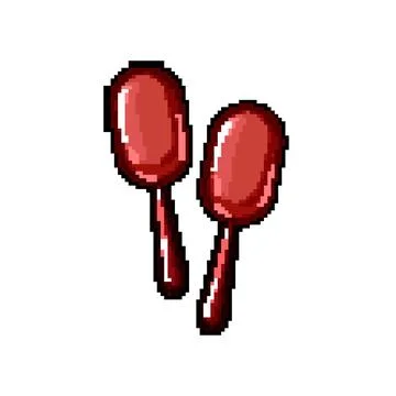 Percussion maracas pixel art vector illustration Stock Illustration