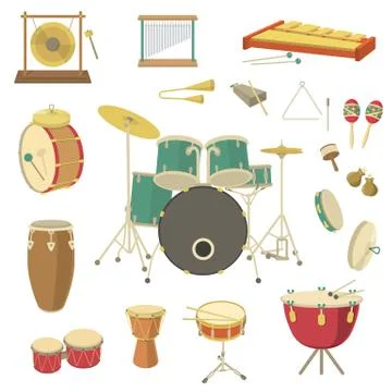 Percussion musical instruments Stock Illustration
