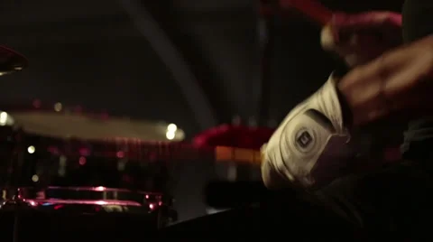 Percussionist closeup on stage - scene 1 Stock Footage 34137776