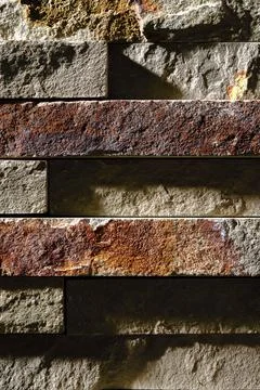 Perendicular view of a tile made up of stone strips Stock Photos