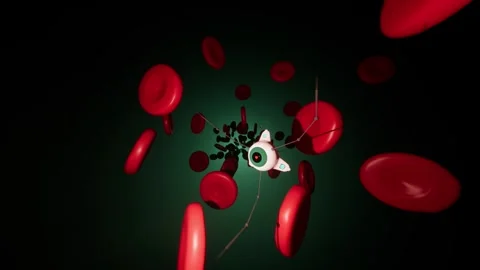 Perfect 3d render animation of nano robot with blood cells. Shows how mechan Stock Footage 282223274