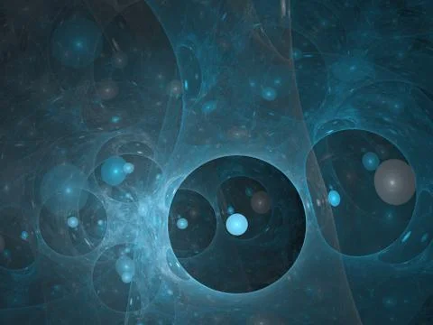 Perfect abstract digital blue background. Composition of bubbles and circles Stock Illustration