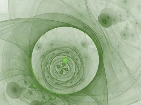 Perfect abstract digital green background. Vortextunnel, 3d illustration Stock Illustration
