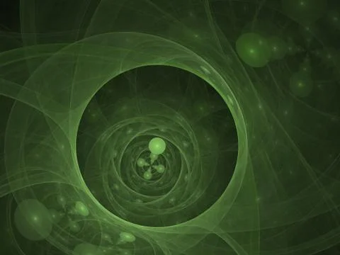 Perfect abstract digital green background. Vortextunnel, 3d illustration Stock Illustration
